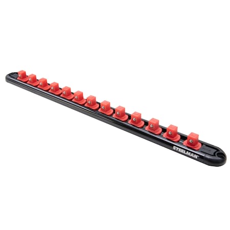 Steelman 3/8-Inch Drive 13-Piece Aluminum Socket Storage Rail, 14.5-Inch Length 60729